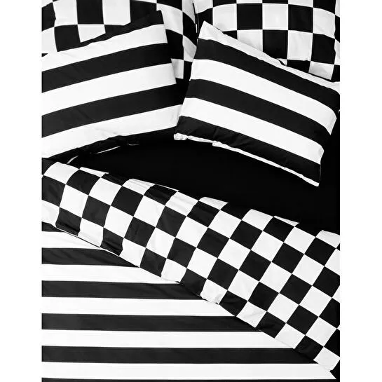 Cozy Home mono Tek Kişilik Lastikli Çarşaflı Nevresim Takımı Code Siyah