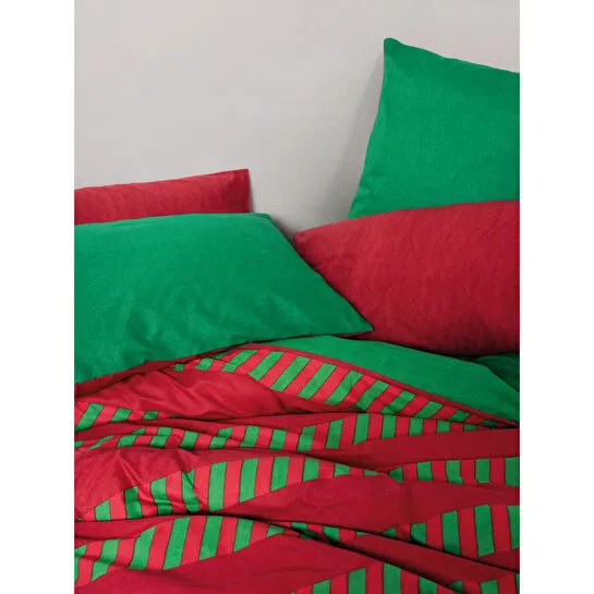 Cozy Home festive Tek Kişilik Lastikli Çarşaflı Nevresim Takımı Holly Yeşil