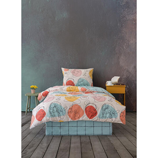 Cozy Home Tek Kişilik Lastikli Çarşaflı Nevresim Takımı Modern Mint