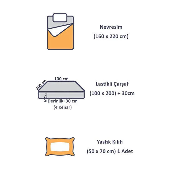 Cozy Home Tek Kişilik Lastikli Çarşaflı Nevresim Takımı Modern Mint