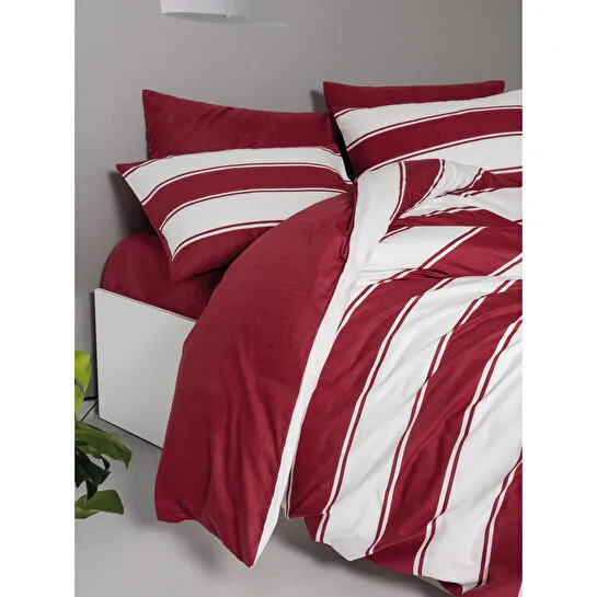 Cozy Home Festive Çift Kişilik Lastikli Çarşaflı Nevresim Takımı Jolly Kırmızı