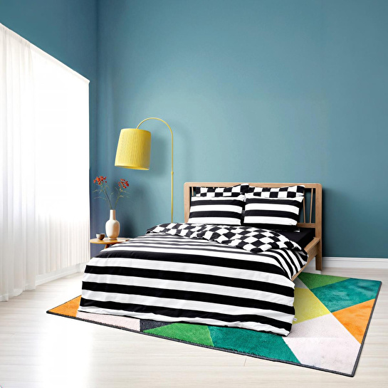 Cozy Home Mono Çift Kişilik Lastikli Çarşaflı Nevresim Takımı Code Siyah