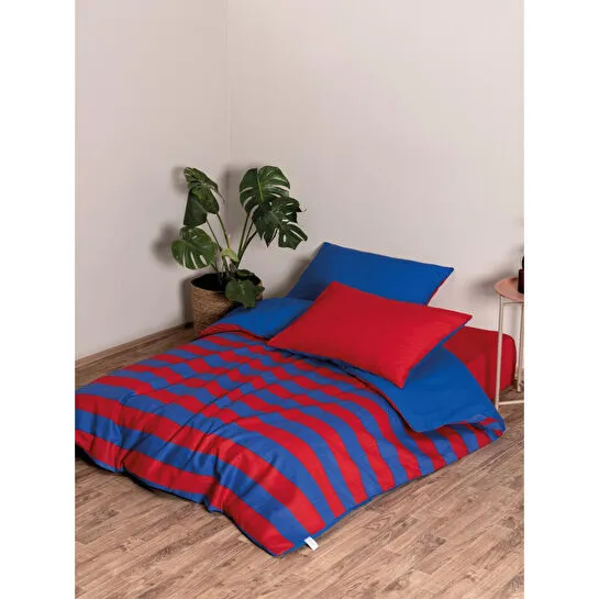 Cozy Home popping Colors Tek Kişilik Lastikli Çarşaflı Nevresim Takımı Blaze Kırmızı