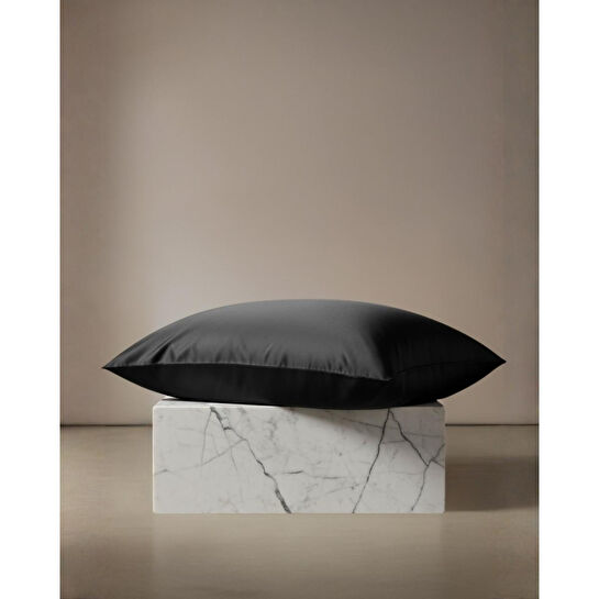 Cozy Home Halo Saten Yastık Kılıfı Siyah 50x70