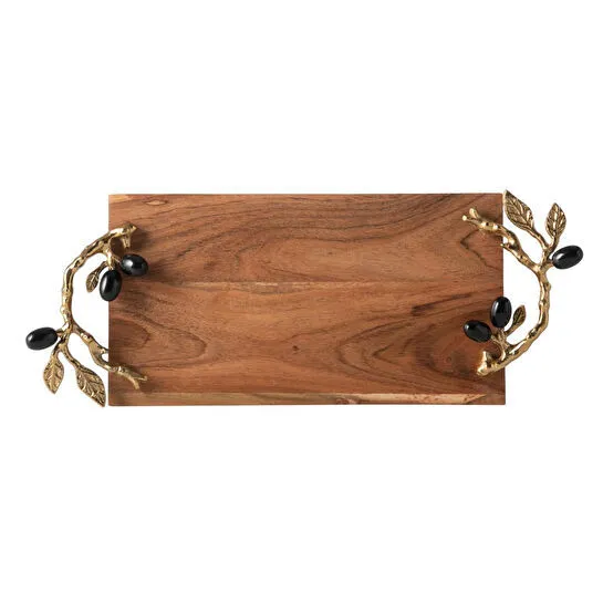 Mudo Home Olive Ahşap Dekorati̇f Tepsi̇ 46x18x8cm