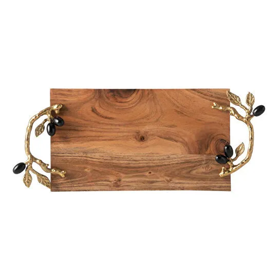 Mudo Home Olive Ahşap Dekorati̇f Tepsi̇ 50x20x6cm