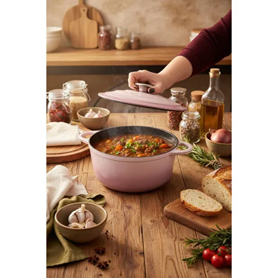 Bernardo Intensa Döküm Tencere Pembe 24cm