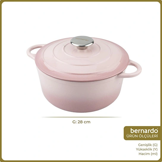 Bernardo Intensa Döküm Tencere Pembe 28cm