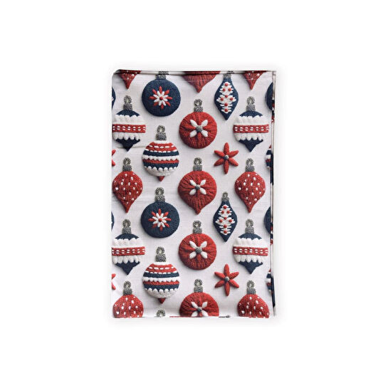 The Mia Modern Figür Desenli Masa Örtüsü 150x240 Cm Beyaz