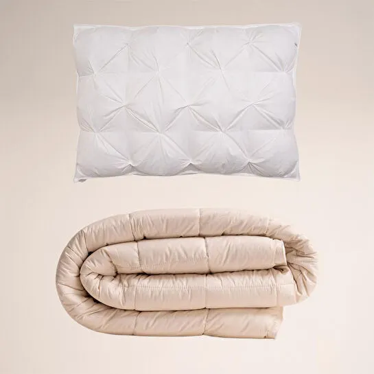 Penelope Premium Plus | Organik Pamuk & Kaz Tüyü Lüks Tek Kişilik Uyku Seti