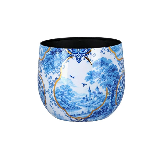 Lucky Art Blue Heritage Dekoratif 3'lü Saksı Seti