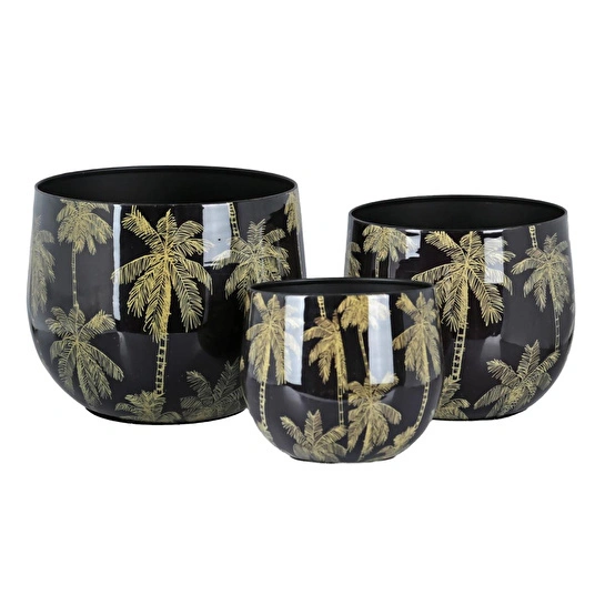 Lucky Art Palm Breeze Dekoratif 3lu Saksı Seti