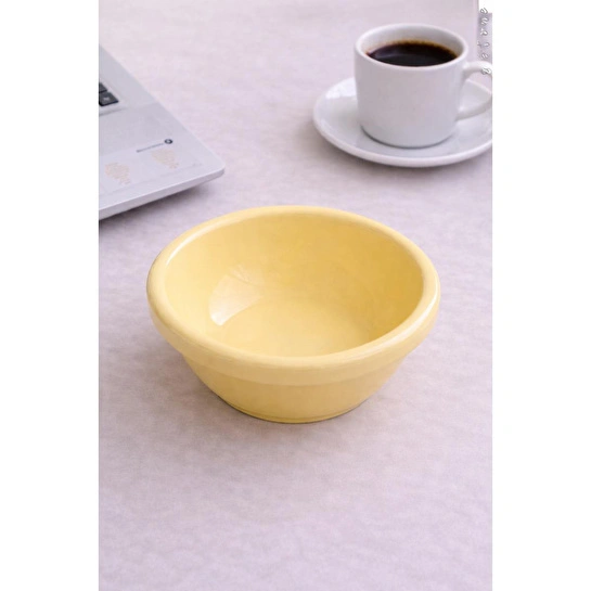 Beige & Stone Seramik Donut Bowl Kase Sarı
