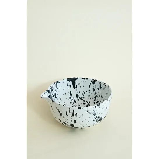 Beige & Stone Seramik Mat Siyah Benekli Matcha Kase