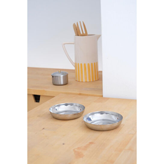 Beige & Stone Çelik 11,5 Cm Atıştırmalık Sosluk 2'li Mini Tabak