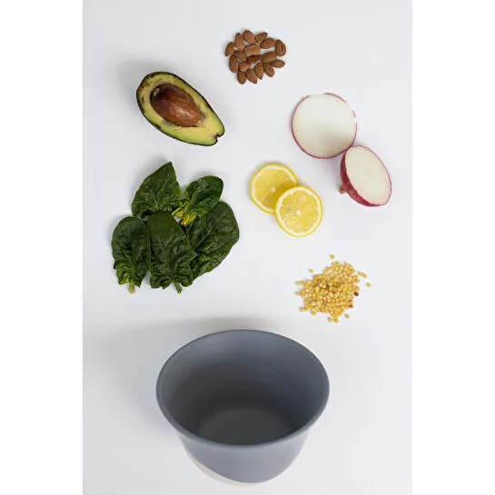 Beige & Stone Natural Stone Gri Seramik Kase