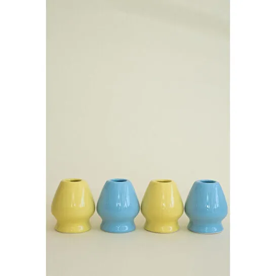 Beige & Stone Seramik Parlak Sarı Matcha Kase Ve Whisk Tutacağı Set
