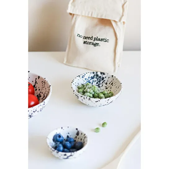 Beige & Stone Seramik Siyah Benekli Çerez Kahvaltılık Orta Sunum Kase 150 Ml