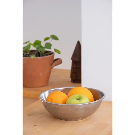 Beige & Stone Metal 22 Cm Salata Kısır Meyve Sunum Kasesi