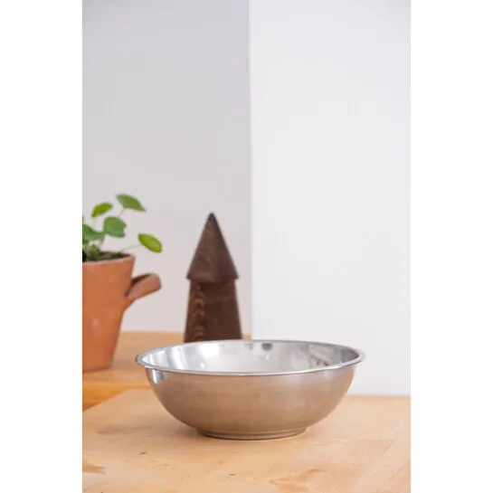 Beige & Stone Metal 22 Cm Salata Kısır Meyve Sunum Kasesi