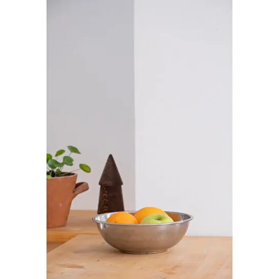 Beige & Stone Metal 22 Cm Salata Kısır Meyve Sunum Kasesi