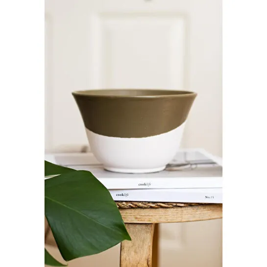 Beige & Stone Naturel Stone Haki Yeşil Seramik Kase