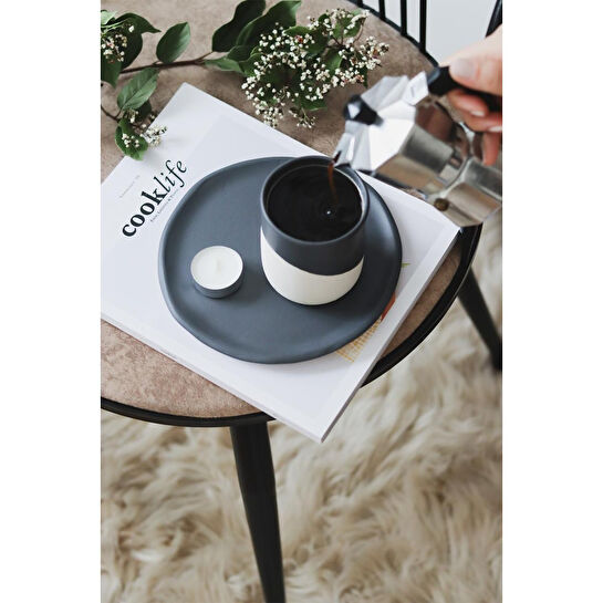 Beige & Stone Natural Stone Kulpsuz Seramik Kupa