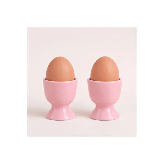 Beige & Stone Seramik Pembe Yumurta Kadehi – 2’li Set