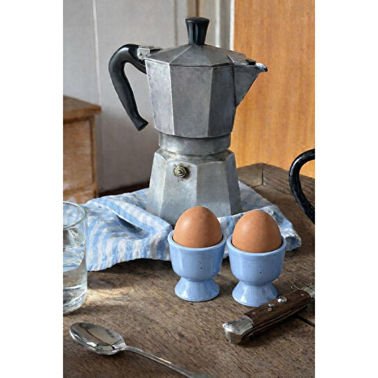 Beige & Stone Seramik Mavi Yumurta Kadehi – 2’li Set