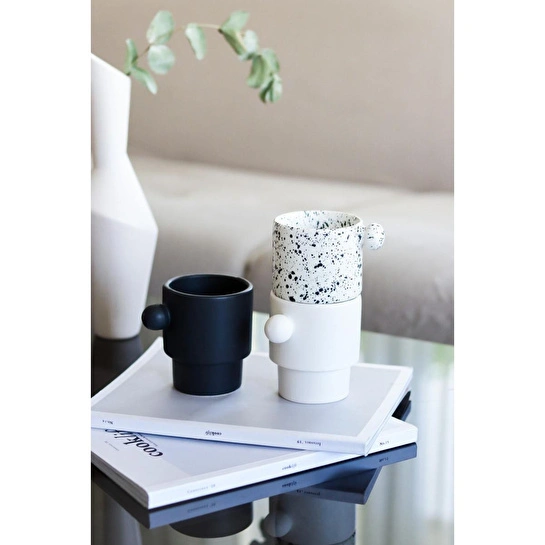 Beige & Stone Colorfull Coffe Collection Top Kulplu El Yapımı Seramik Kupa