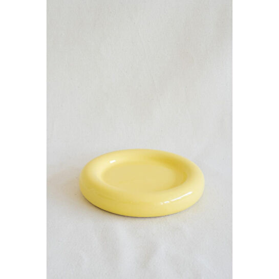 Beige & Stone Seramik Küçük Boy Sarı Donut Tatlı Sunum Tabağı