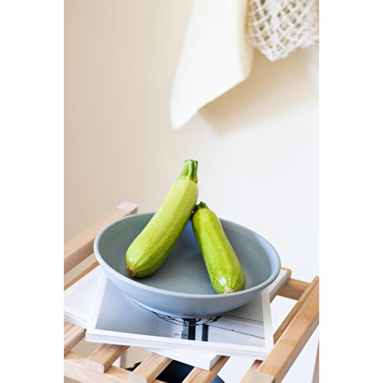 Beige & Stone Natural Stone Spagetti Sunum Seramik Tabak