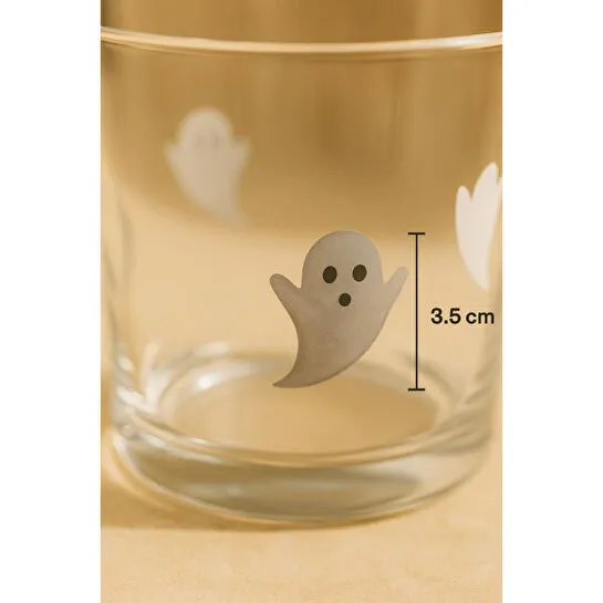 Beige & Stone Halloween Cadılar Bayramı Hayalet Temalı 380 Ml Cam Bardak