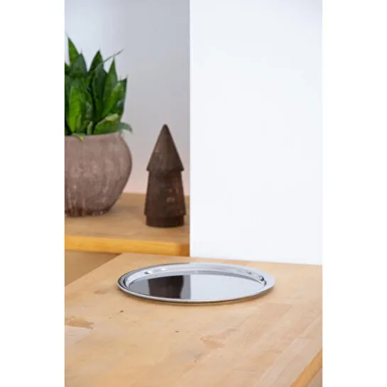 Beige & Stone Metal 23 Cm Tatlı Meyve Servis/sunum Tepsisi