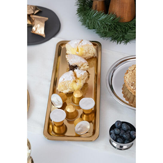 Beige & Stone Gold 33 Cm Servis Tabağı Sunum Tepsisi