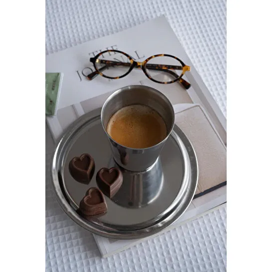 Beige & Stone Dayanıklı Paslanmaz Çelik Kupa Bardak | 200 Ml