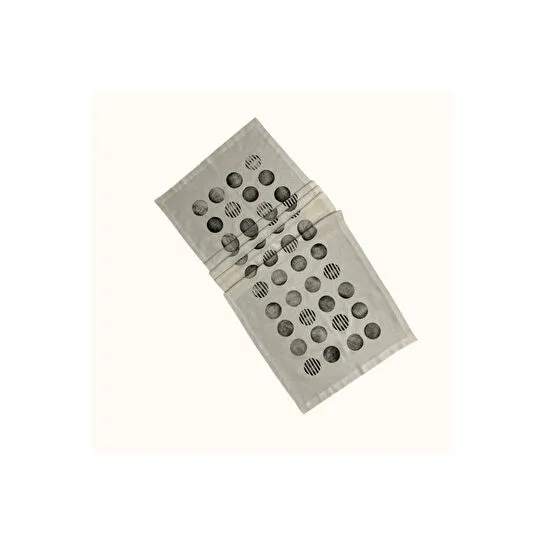 Beige & Stone Naturel Ball El Baskı Runner