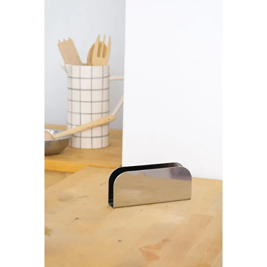 Beige & Stone Paslanmaz Çelik Oval Peçetelik 16 Cm