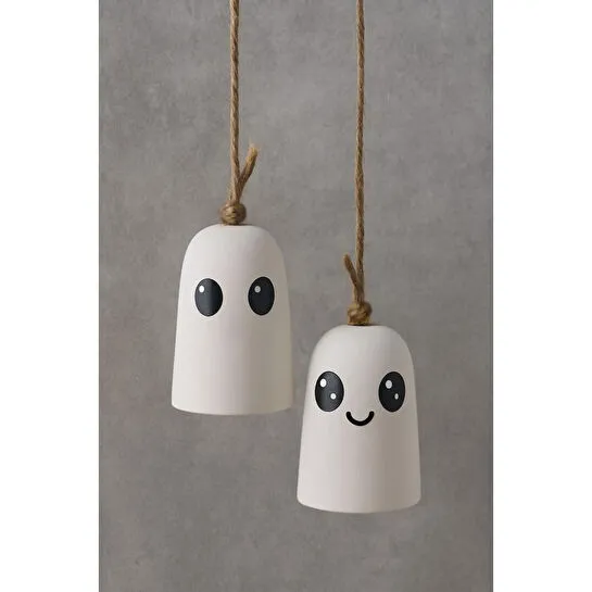 Beige & Stone Halloween Cadılar Bayramı Hayalet Temalı Sevimli Ruhlar Asılabilir Dekor ( 2'li )