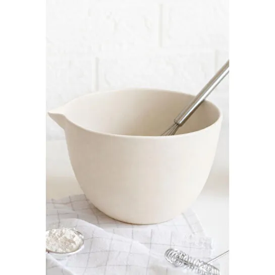 Beige & Stone Seramik Büyük Karıştırma Kasesi – Krem