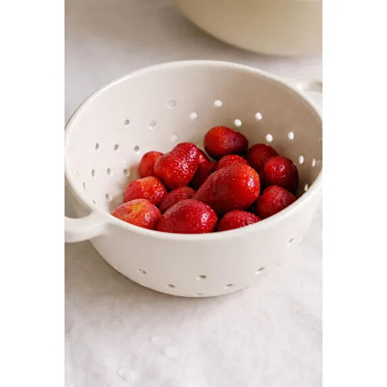 Beige & Stone Seramik Krem Süzgeç