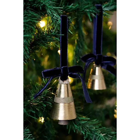 Beige & Stone X Den.ınteriors Yılbaşı Ağacı Süsü Kurdeleli Büyük Çan