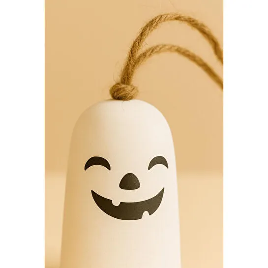 Beige & Stone Halloween Cadılar Bayramı Hayalet Temalı Booo & Hahaha Asılabilir Dekor ( 2'li )