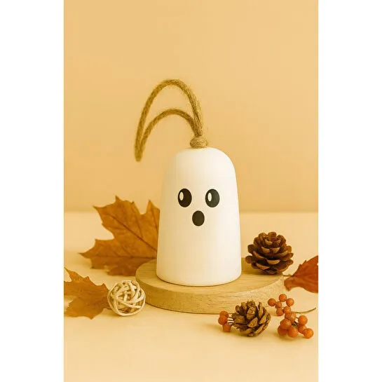 Beige & Stone Halloween Cadılar Bayramı Hayalet Temalı Booo & Hahaha Asılabilir Dekor ( 2'li )