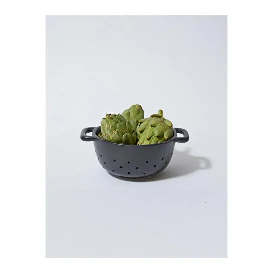 Beige & Stone Şık Siyah Seramik Süzgeç, Dayanıklı Ve Estetik Tasarım