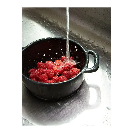 Beige & Stone Şık Siyah Seramik Süzgeç, Dayanıklı Ve Estetik Tasarım