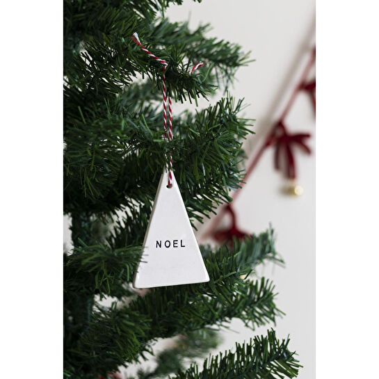 Beige & Stone Yılbaşı El Yapımı Seramik Noel Çam Ağacı Süsü