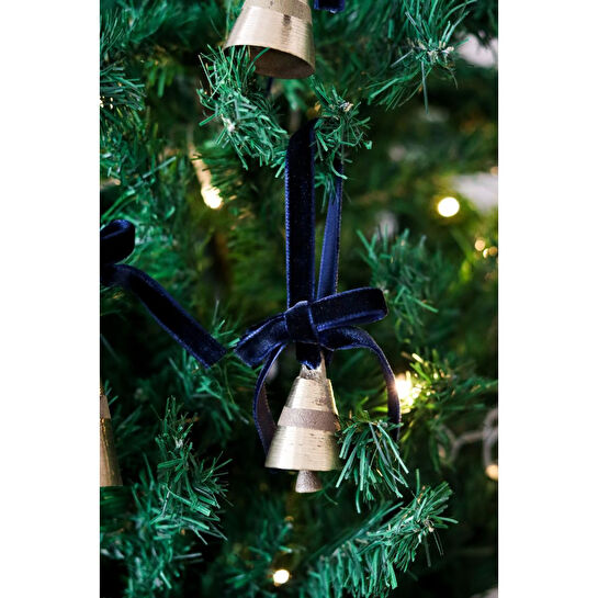 Beige & Stone X Den.ınteriors Yılbaşı Ağacı Süsü Kurdeleli Küçük Çan