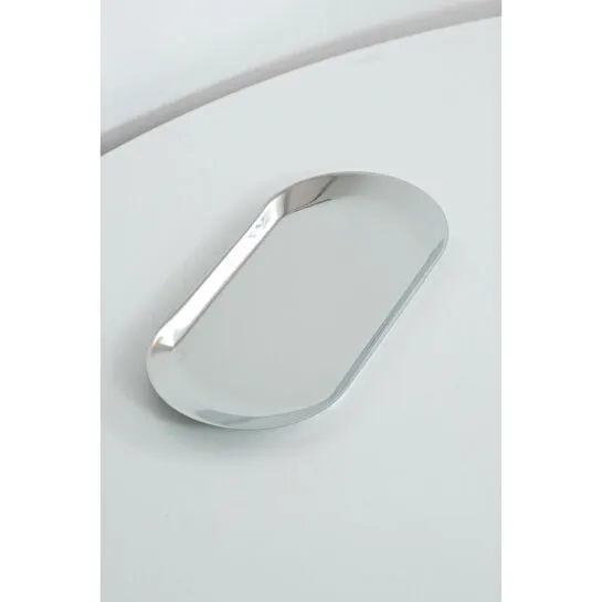 Beige & Stone Dekoratif Gümüş Küçük Oval Takı Organizeri Ve Sunum Tepsisi