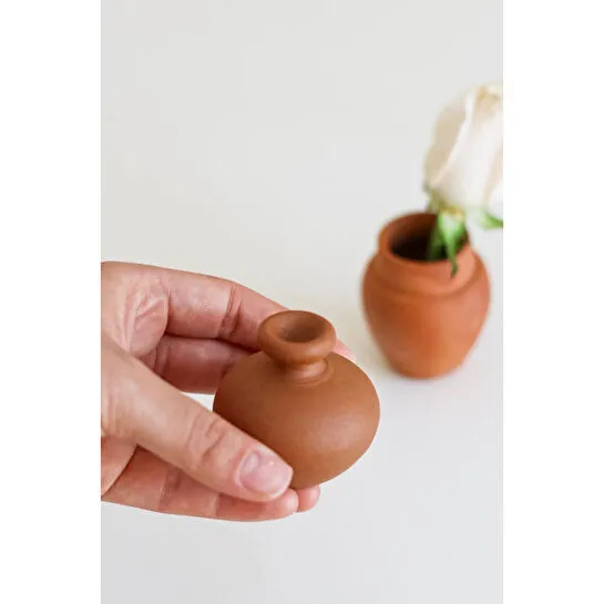 Beige & Stone Mini Çömlek Vazo 2'li Set